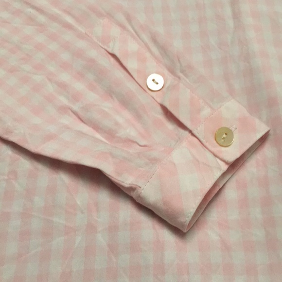 J. JILL Pink & White Gingham Checkered Popover Top - Picture 9 of 14